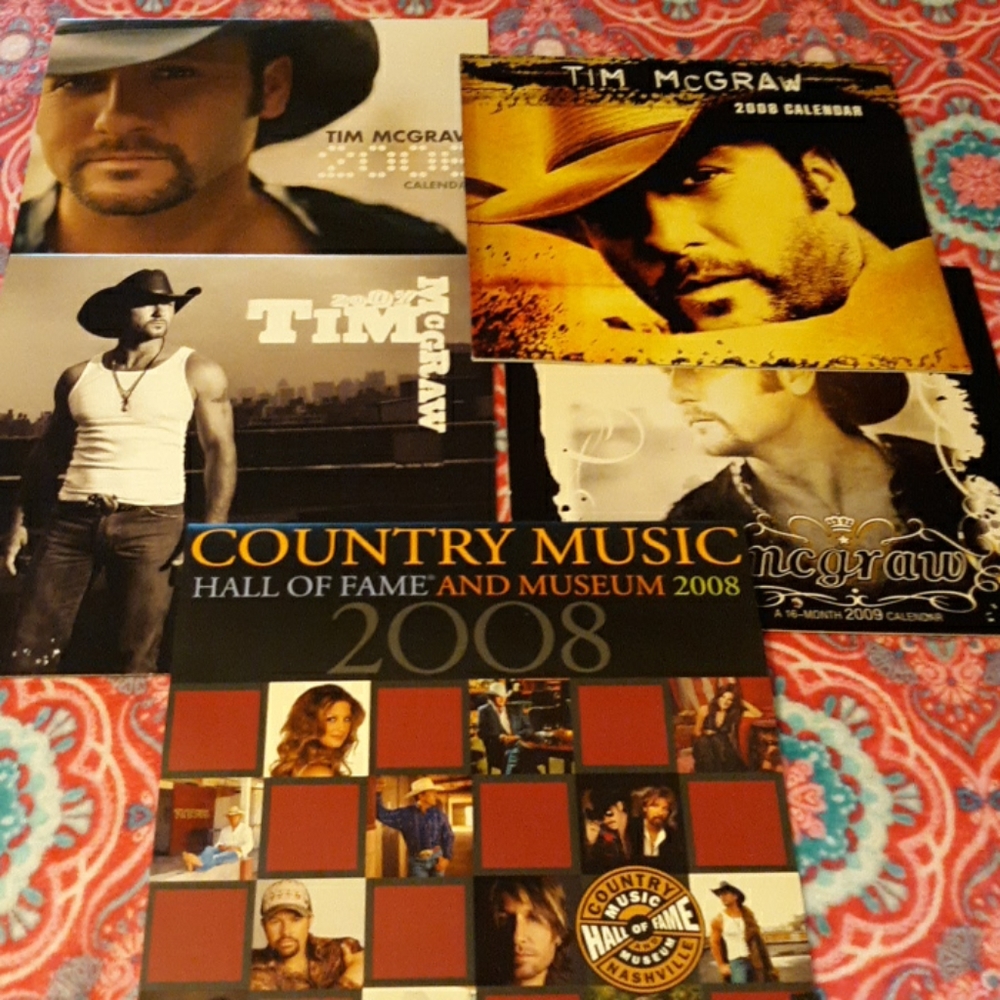 Five TIM MCGRAW 12Month Calendars